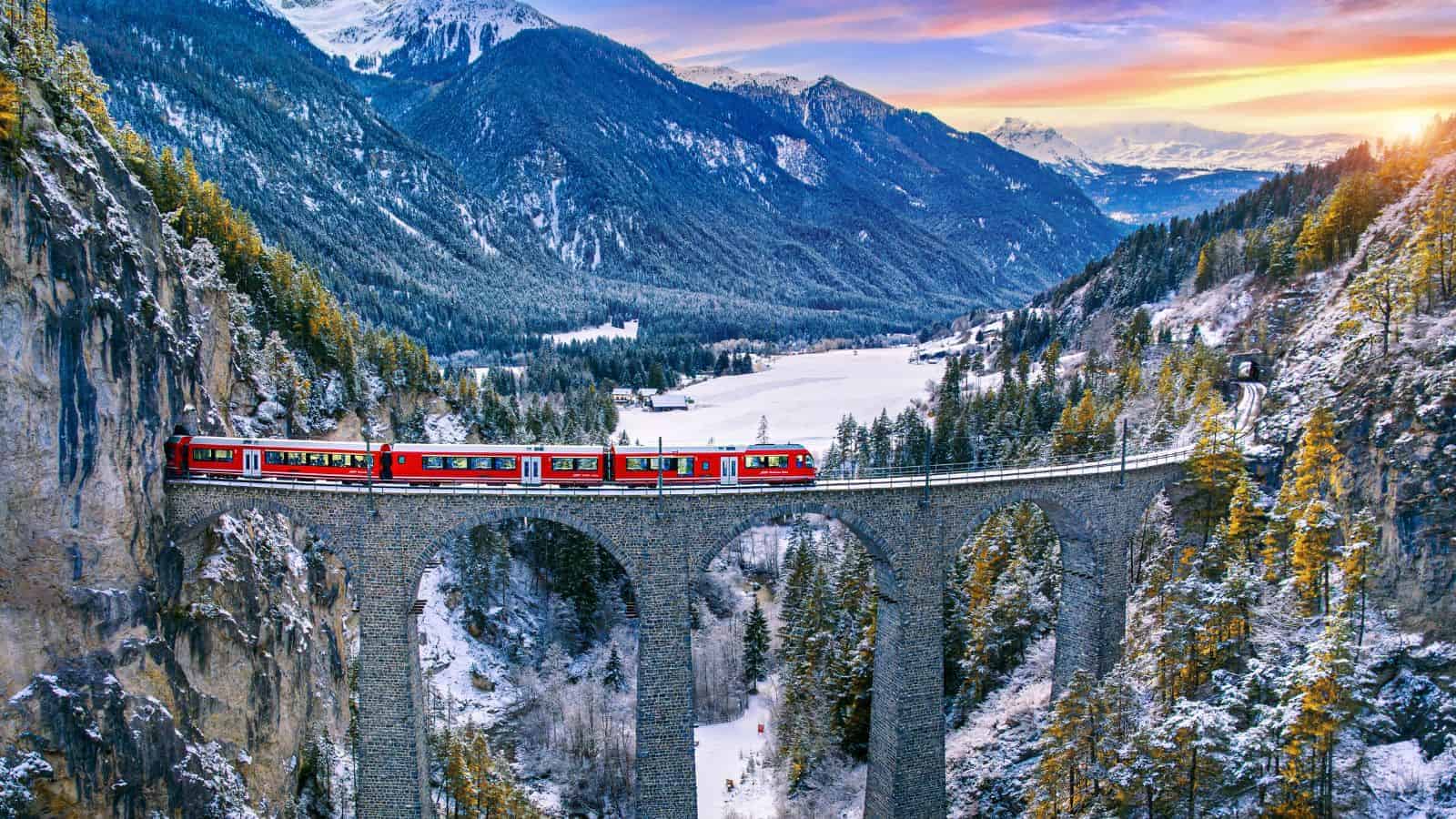 20 Unbelievably Scenic Train Rides That Should Be on Your Travel Bucket List 2 The Glacier Express Switzerland