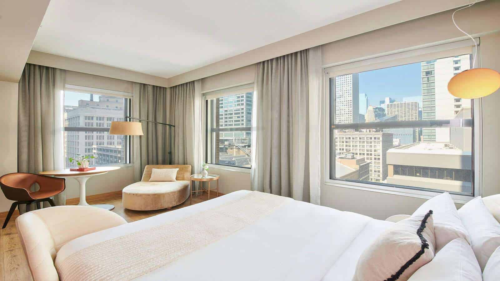 I Thought I Missed My Chance at a Summer Vacation. Then I Discovered These Last-Minute Deals 29 GrandChamberKing_CityView Virgin Hotels Chicago_