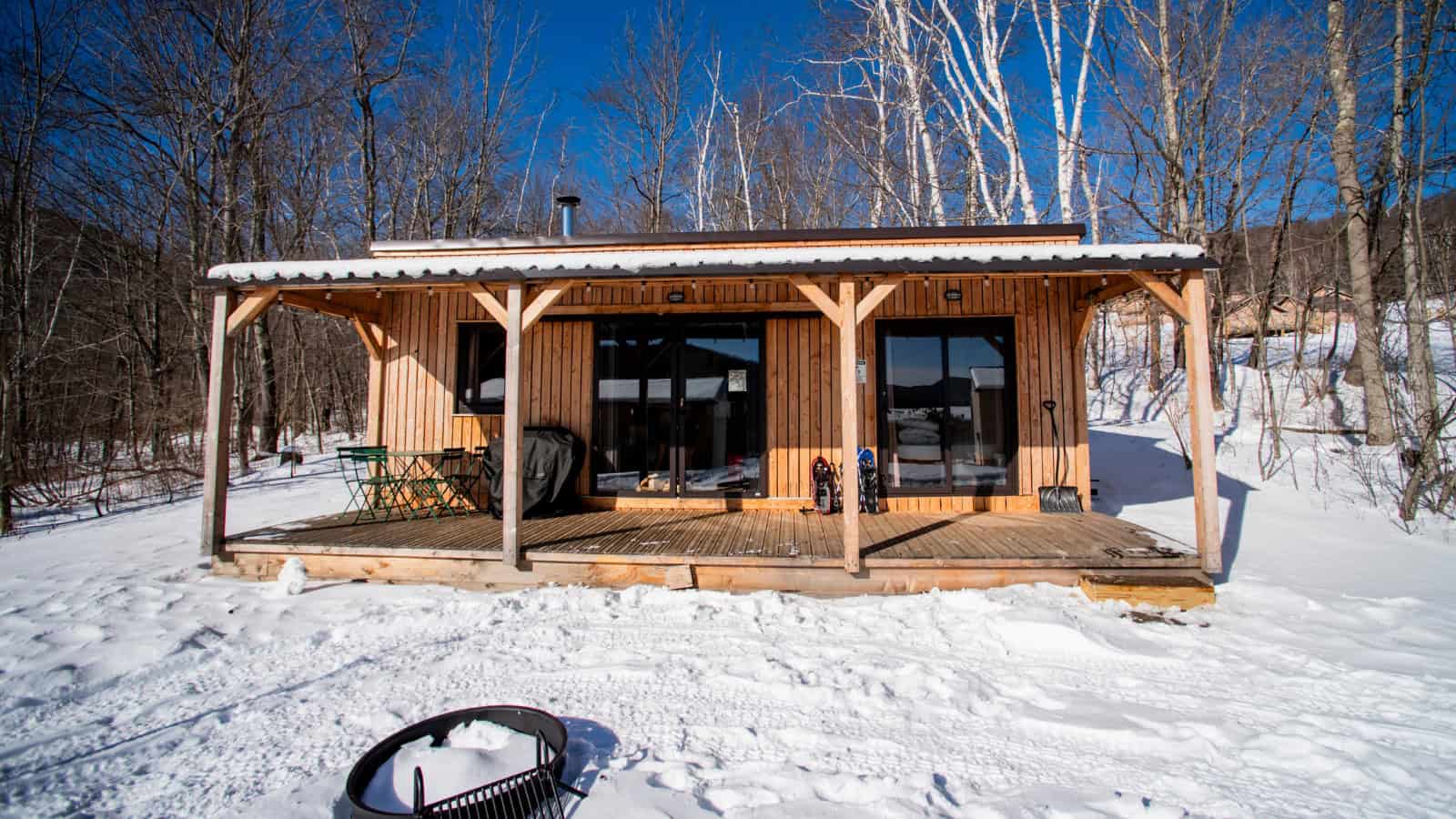 Romantic Destinations Perfect for a Last‑Minute Valentine’s Getaway 26 Huttopia Berkshires – Massachusetts - Snowy Cabin
