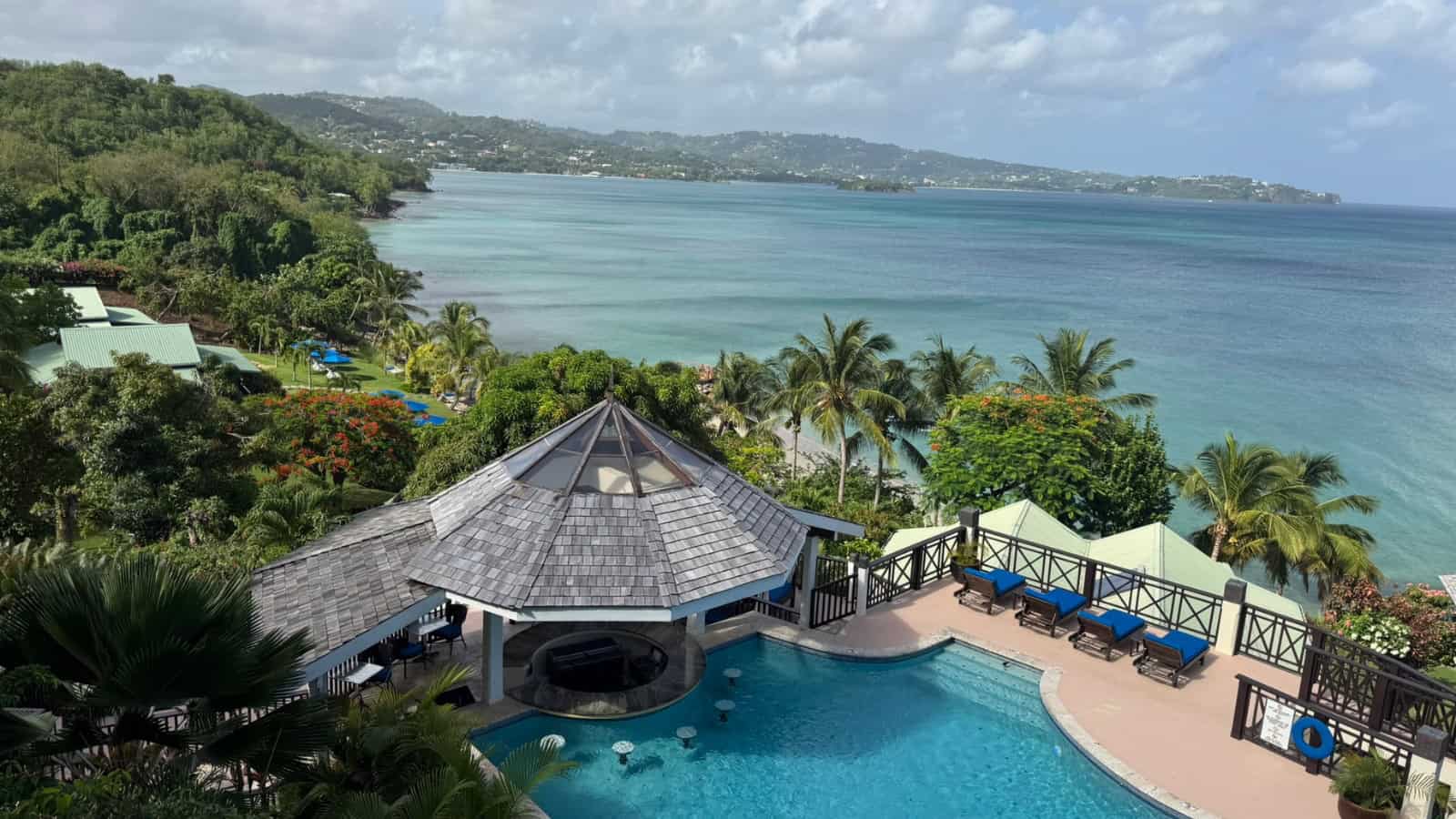 When the Family Travel Plans Fell Apart, We Found Exactly What We Needed 7 Calabash Cove Resort and Spa St Lucia View from Restaurant of Pool and Beach